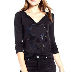 Zadig & Voltaire Tunisien MC Camo Skull Strass T-shirt WJTS7403FEP